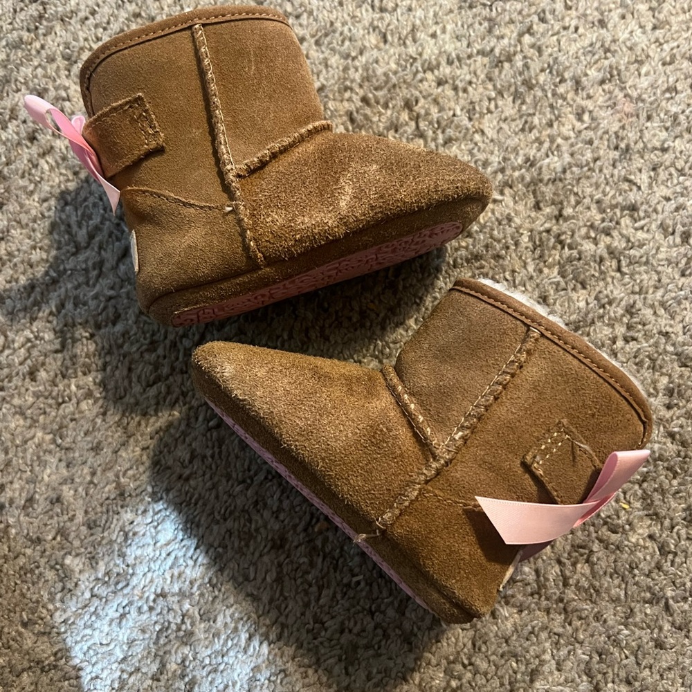Brown & Pink Jesse Bow II Infant UGG Boots